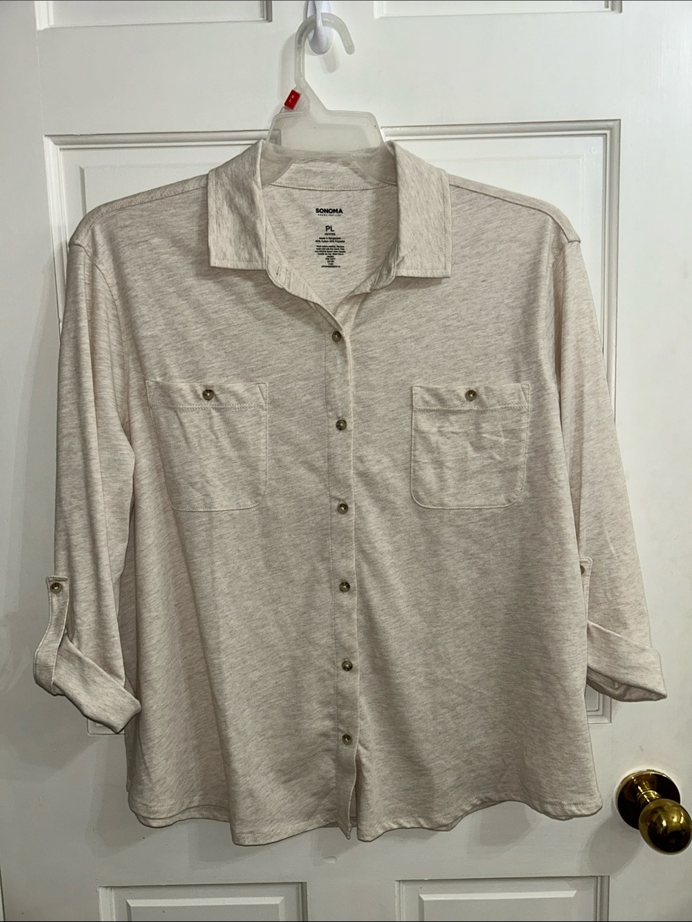Sonoma Cream Button-Down Casual Women’s Shirt